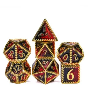 Steampunk Draconic Red RPG Metal Dice
