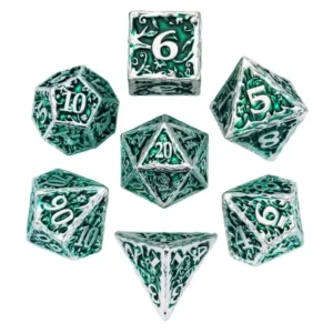 Ancient Dark Green Druidic RPG Metal Dice