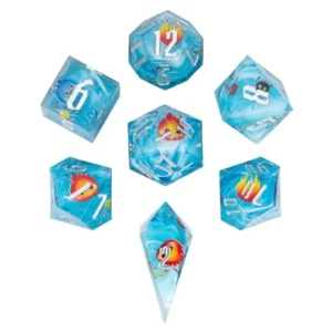 Blue Flame Sharp Edge RPG Resininiai Kauliukai