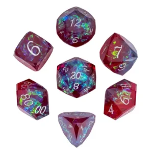 Blue Flame Veneer Glass Stikliniai RPG Kauliukai