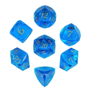 Blue Veneer Glass Stikliniai RPG Kauliukai