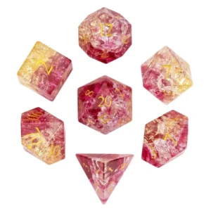 Burst Pink Lightning RPG Resininiai Kauliukai