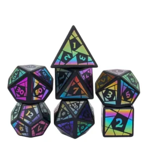 Celtic Knot Rainbow Obsidian RPG Kauliukai