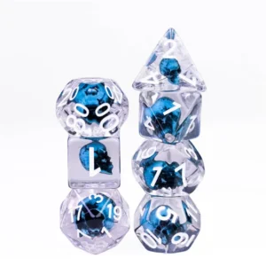 Dark Blue Skull RPG Resininiai Kauliukai