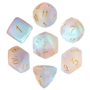 Frosted Rainbow Crystal Gemstone RPG Stikliniai Kauliukai