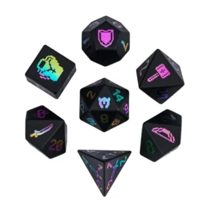 Gemstone Rainbow Obsidian RPG Kauliukai