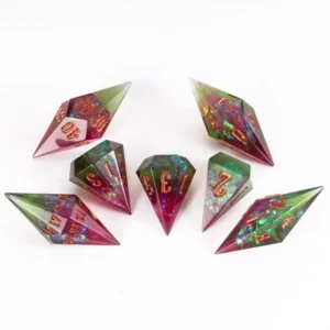 Gred Diamond Sharp Edge Resininiai RPG Kauliukai