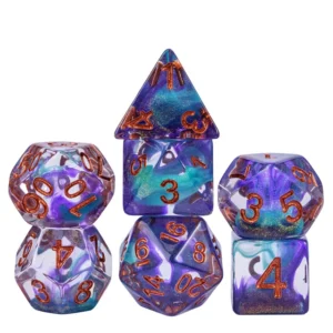 Green Transpurent Resininiai RPG Kauliukai