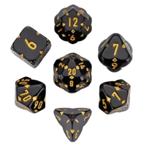 Lucky Black Dice RPG Resininiai Kauliukai