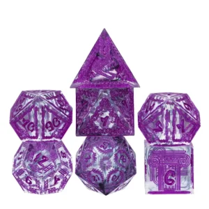 Purple Medusa Sharp Edge Resininiai RPG Kauliukai