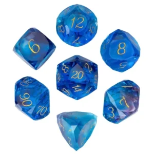 Purple&Blue Veneer Glass Stikliniai RPG Kauliukai