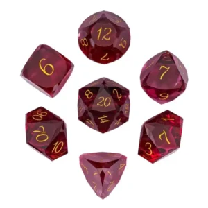 Ruby Heart Glass Stikliniai RPG Kauliukai