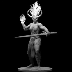 Efreeti Female RPG 3D Miniatūra