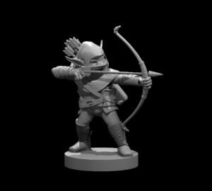 Goblin Warrior Ranged RPG 3D Miniatūra
