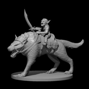 Goblin Worg Rider RPG 3D Miniatūra
