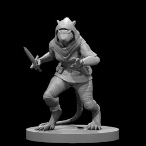 Wererat Female RPG 3D Miniatūra