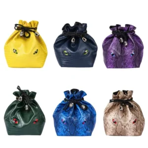 Python pattern Leather Dice Bag (Demon Eye)