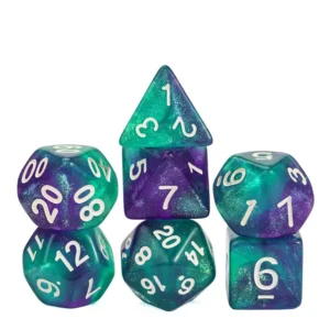 Cosmic Teal Akriliniai RPG Kauliukai