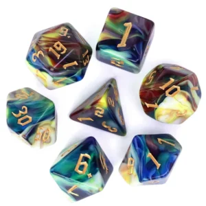 Four Color Mix Dice Ocean RPG Akriliniai Kauliukai