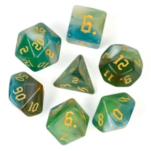 Four Color Mix Dice Emerald RPG Akriliniai Kauliukai
