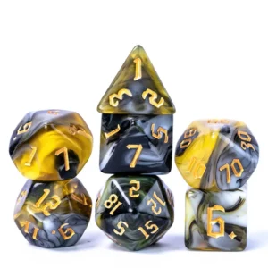 Four Color Mix Dice Gold Shadow RPG Akriliniai Kauliukai