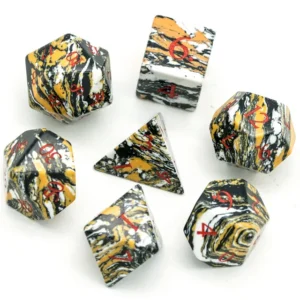 Golden Mosaic Turquoise Gemstone RPG Kauliukai