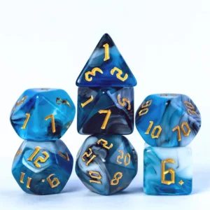 Four Color Mix Dice Ocean Blue RPG Akriliniai Kauliukai